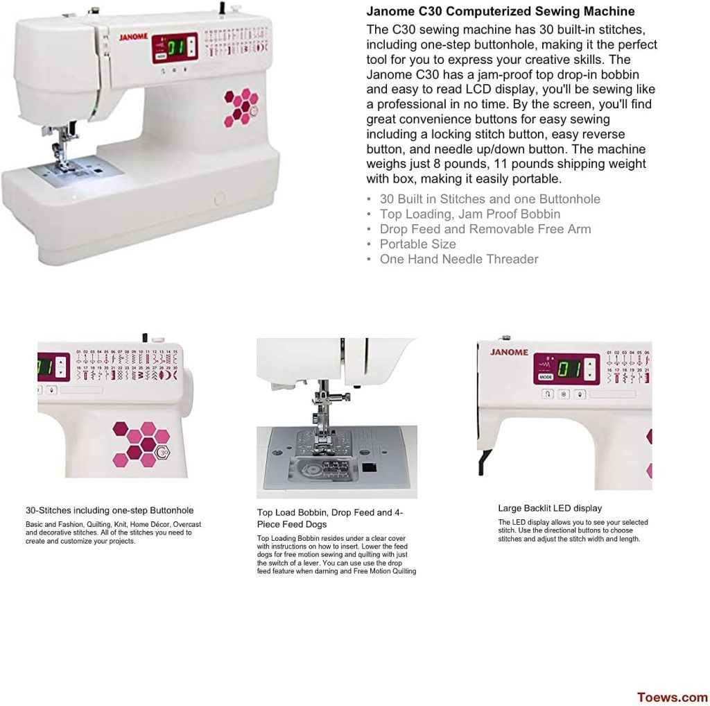 Janome C30 Light Weight 30 stitch Sewing Machine